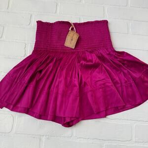 Natural Life Women's Dark Rose Pink Satin Shorts Elastic Waistband -sz S